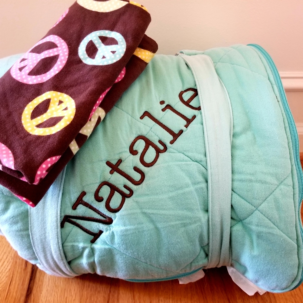 Pottery Barn Teen Sleeping Bag with Matching Pillo